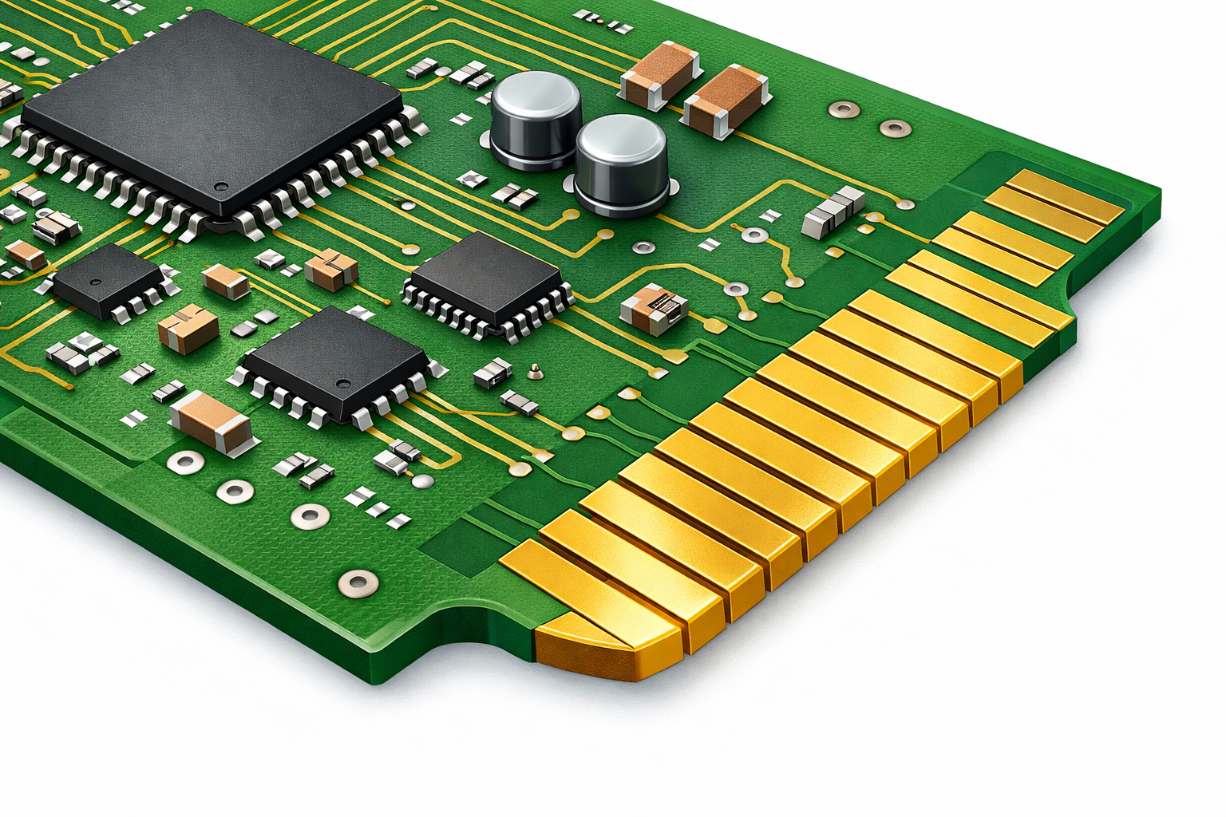 Hard gold–plated PCB edge