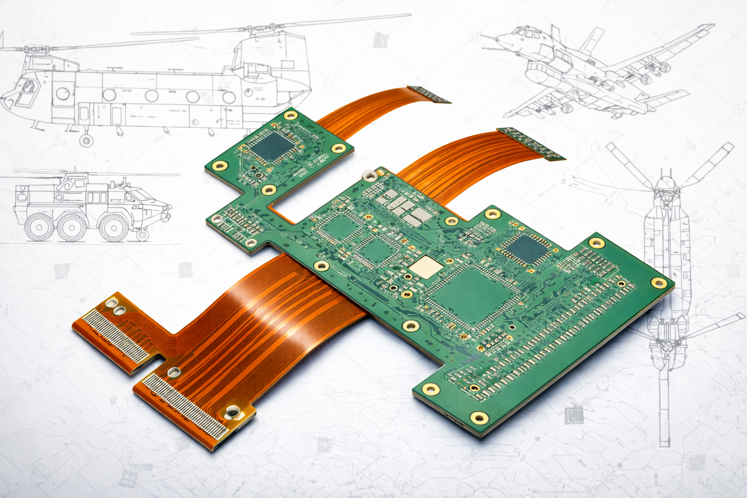 Rigid-flex and flex PCBs